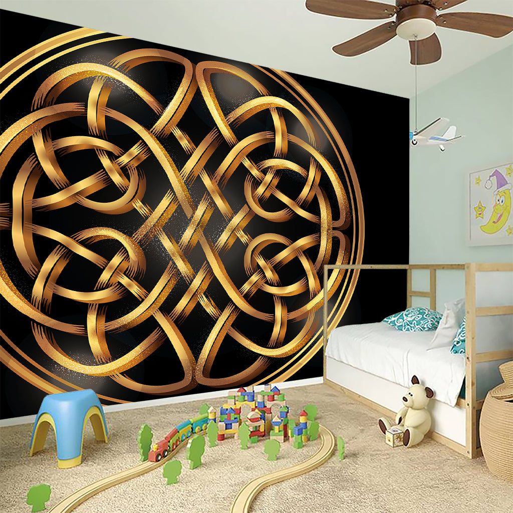 Golden Celtic Knot Print Wall Sticker