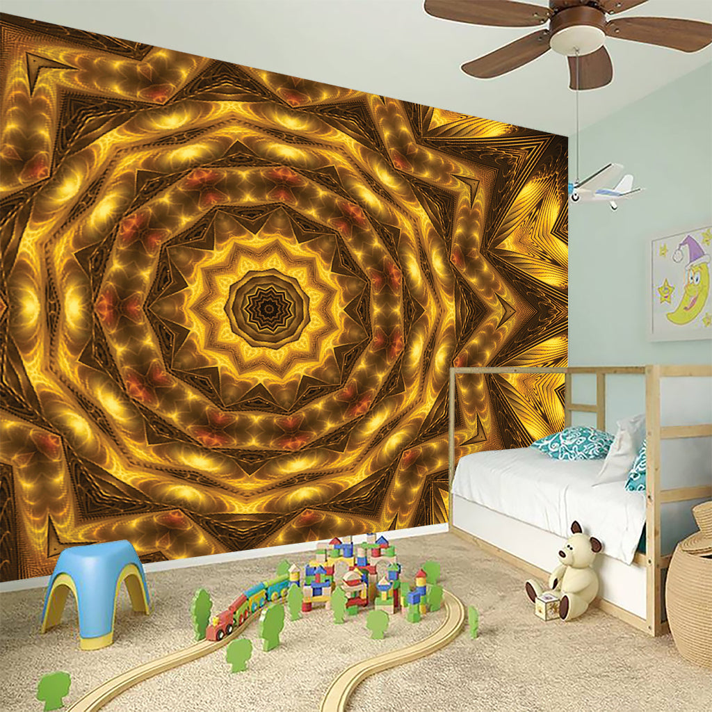 Golden Kaleidoscope Print Wall Sticker