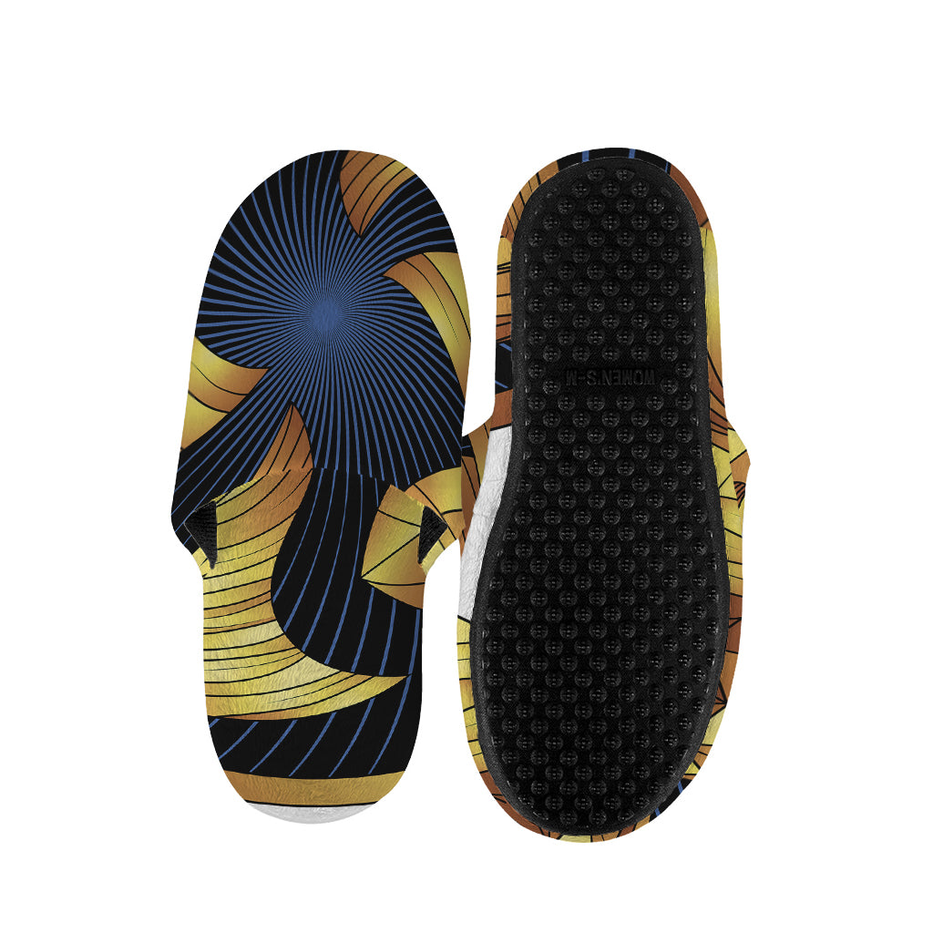 Golden Pisces Zodiac Sign Print Slippers