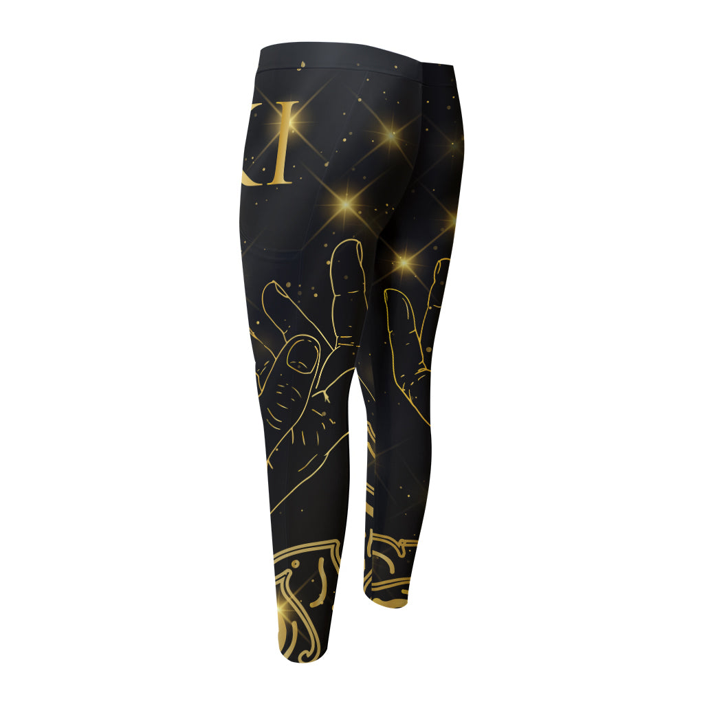Golden Reiki Print Men's Compression Pants