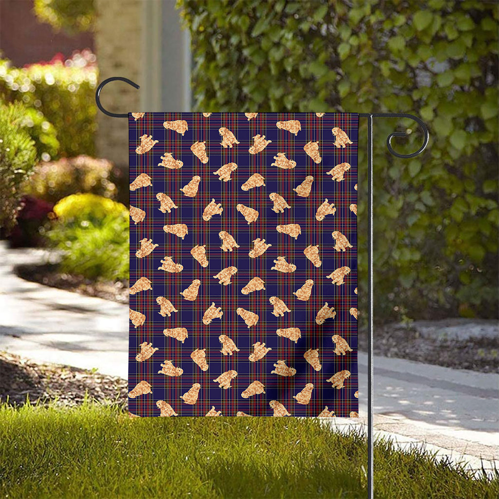 Golden Retriever Tartan Pattern Print House Flag