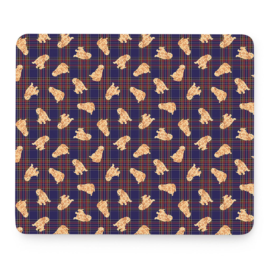 Golden Retriever Tartan Pattern Print Mouse Pad