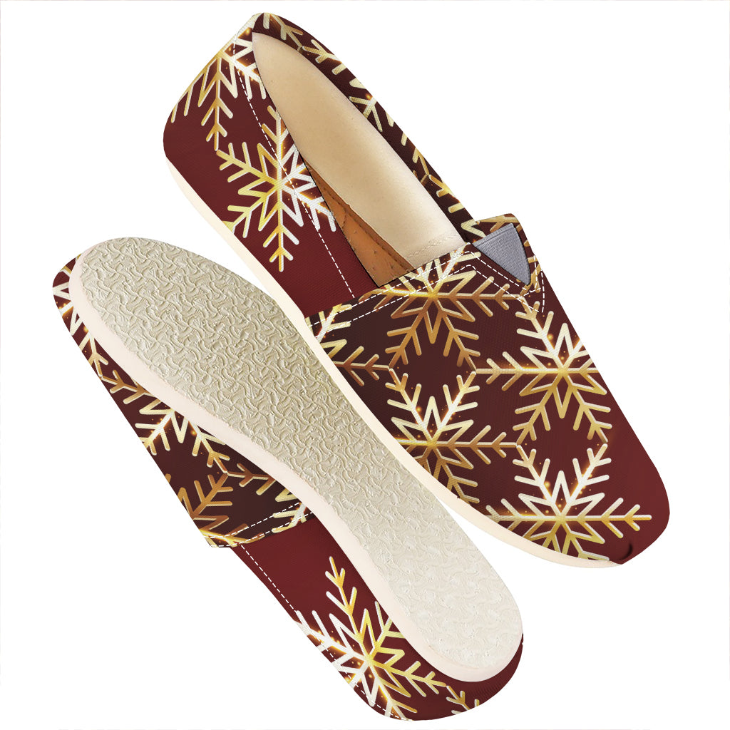 Golden Snowflake Print Casual Shoes