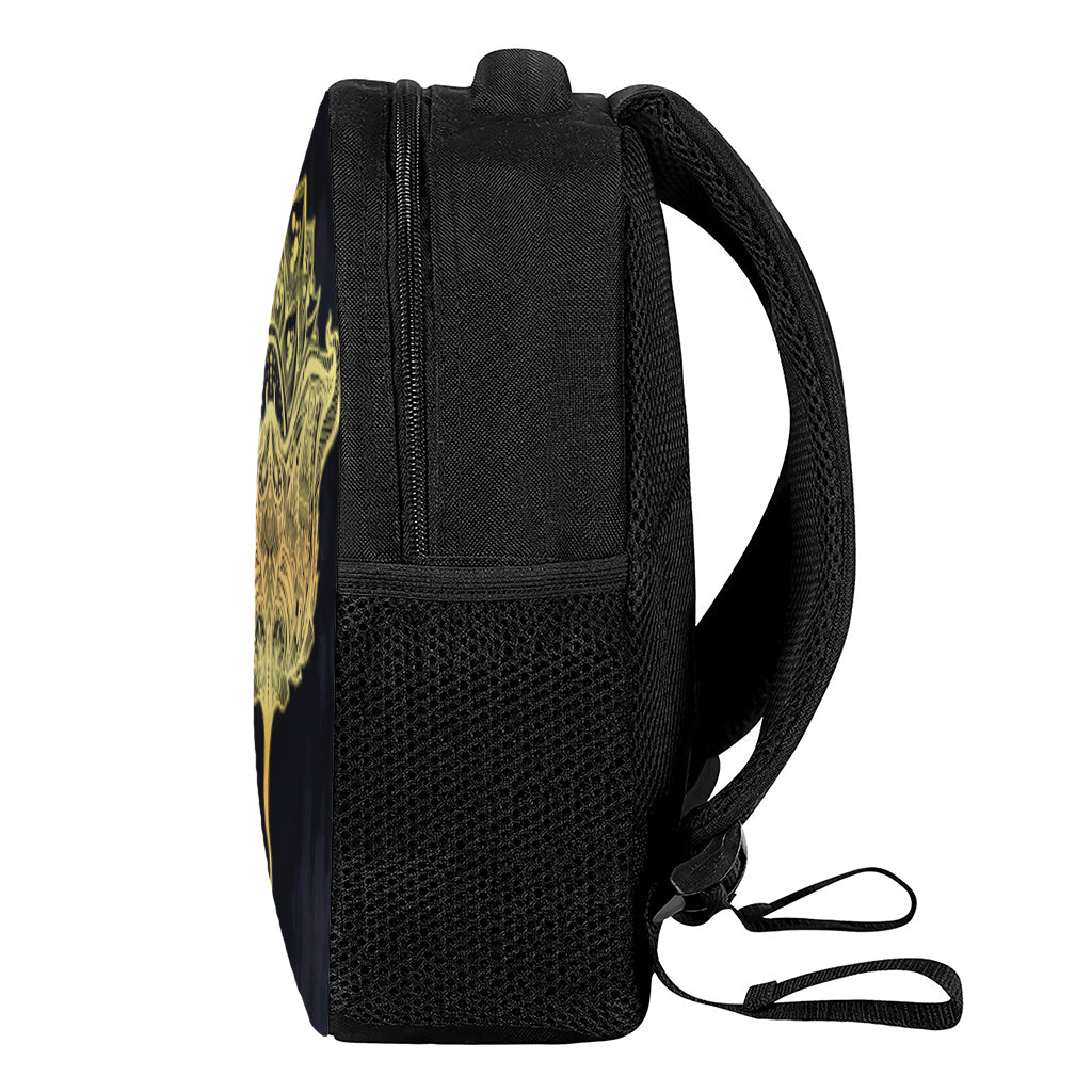 Golden Spiritual Stingray Print Casual Backpack