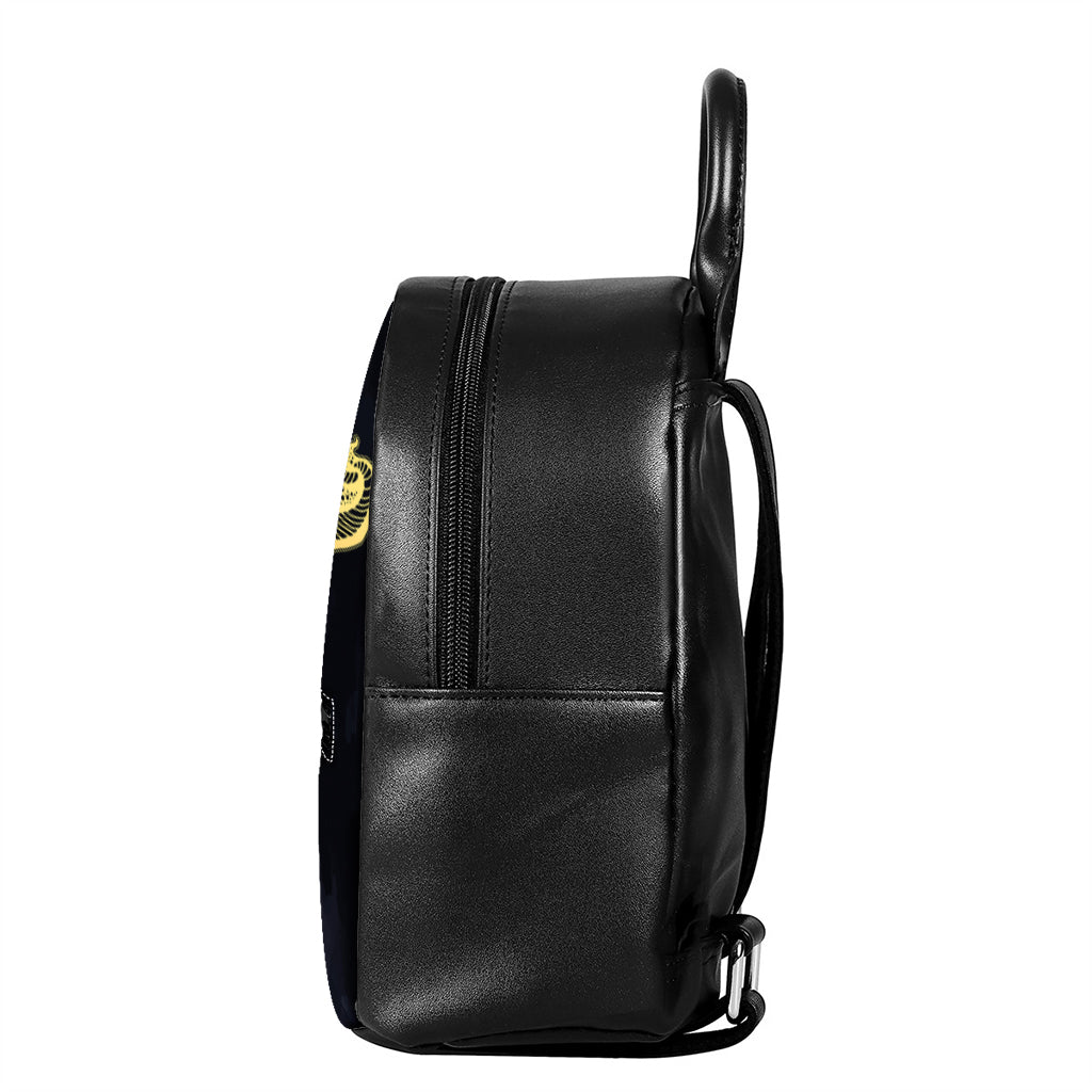 Golden Spiritual Stingray Print Leather Backpack