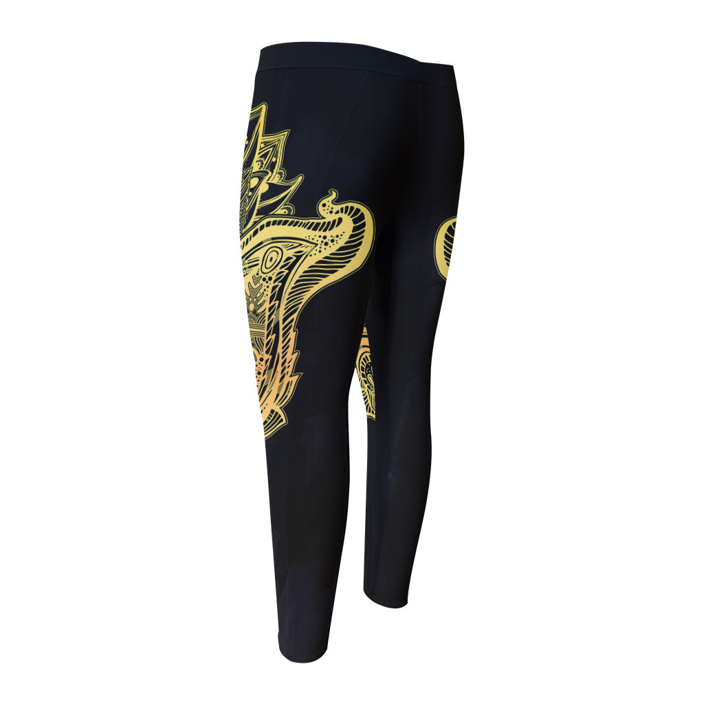 Golden Spiritual Stingray Print Men's Compression Pants