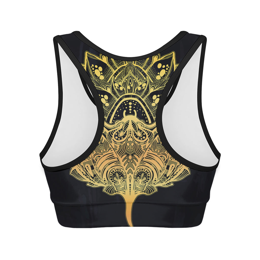 Golden Spiritual Stingray Print Women's Sports Bra