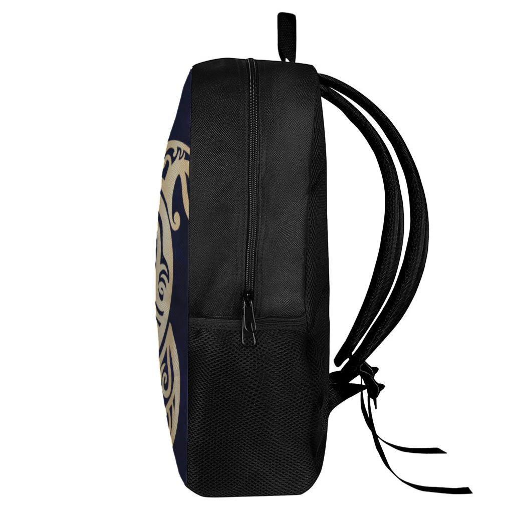 Golden Tribal Sea Turtle Print 17 Inch Backpack