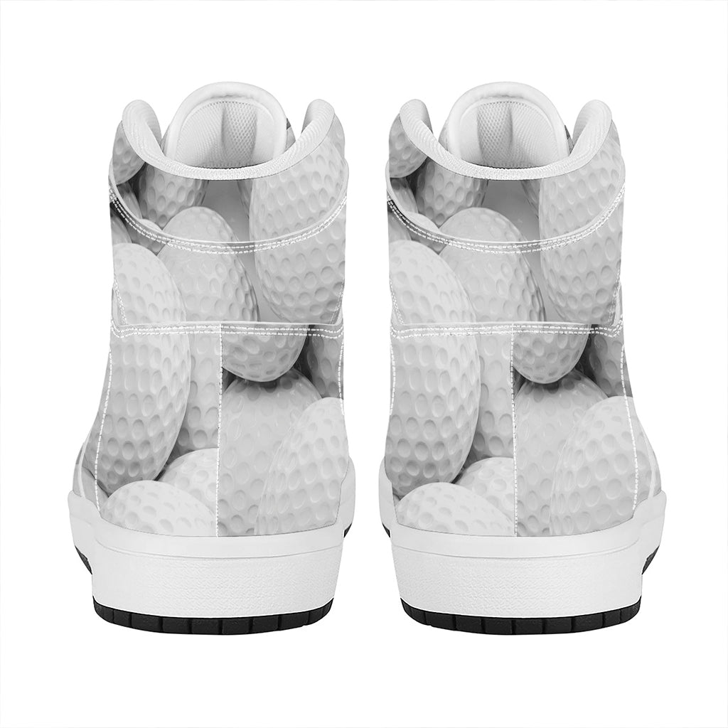 Golf Ball 3D Print High Top Leather Sneakers