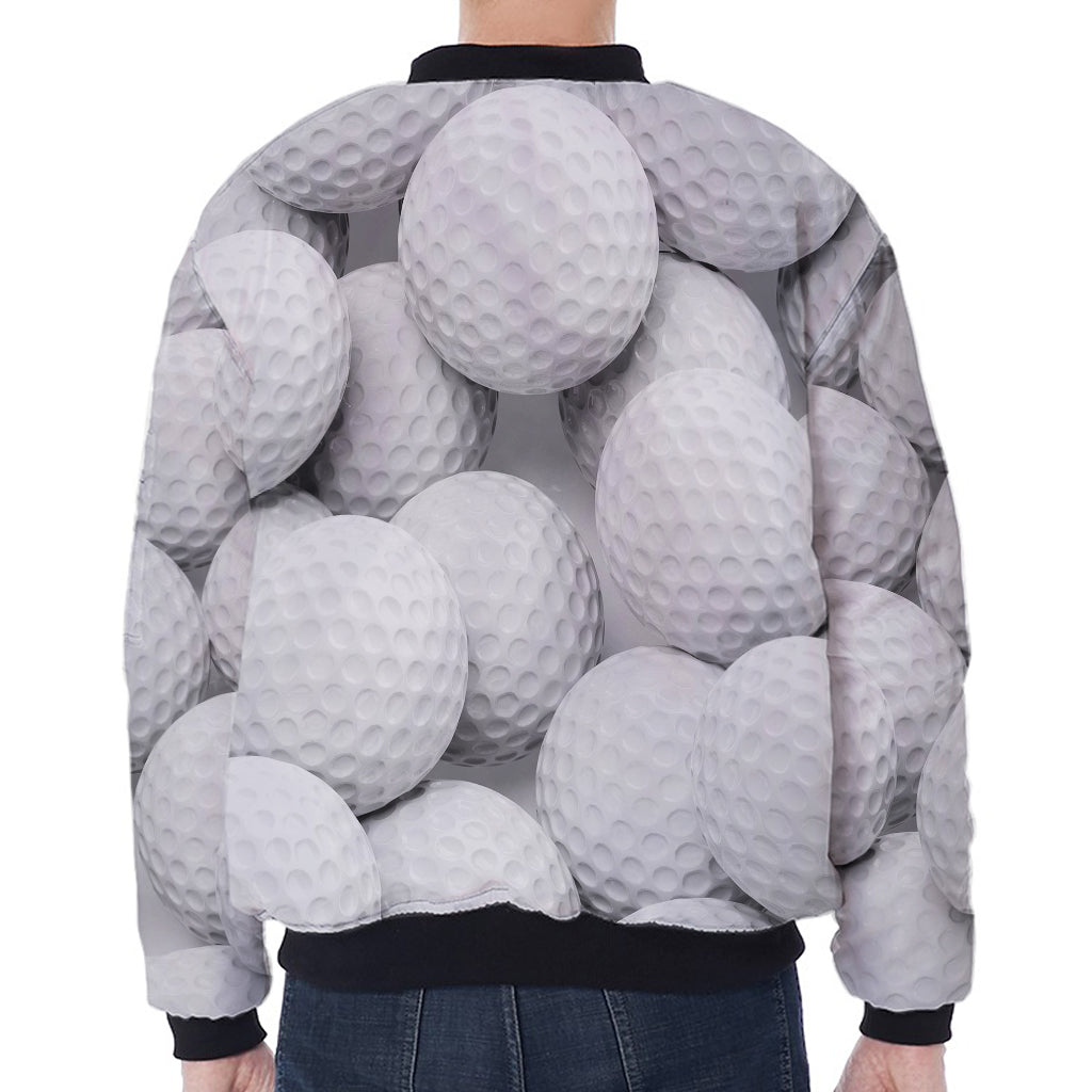 Golf Ball 3D Print Zip Sleeve Bomber Jacket