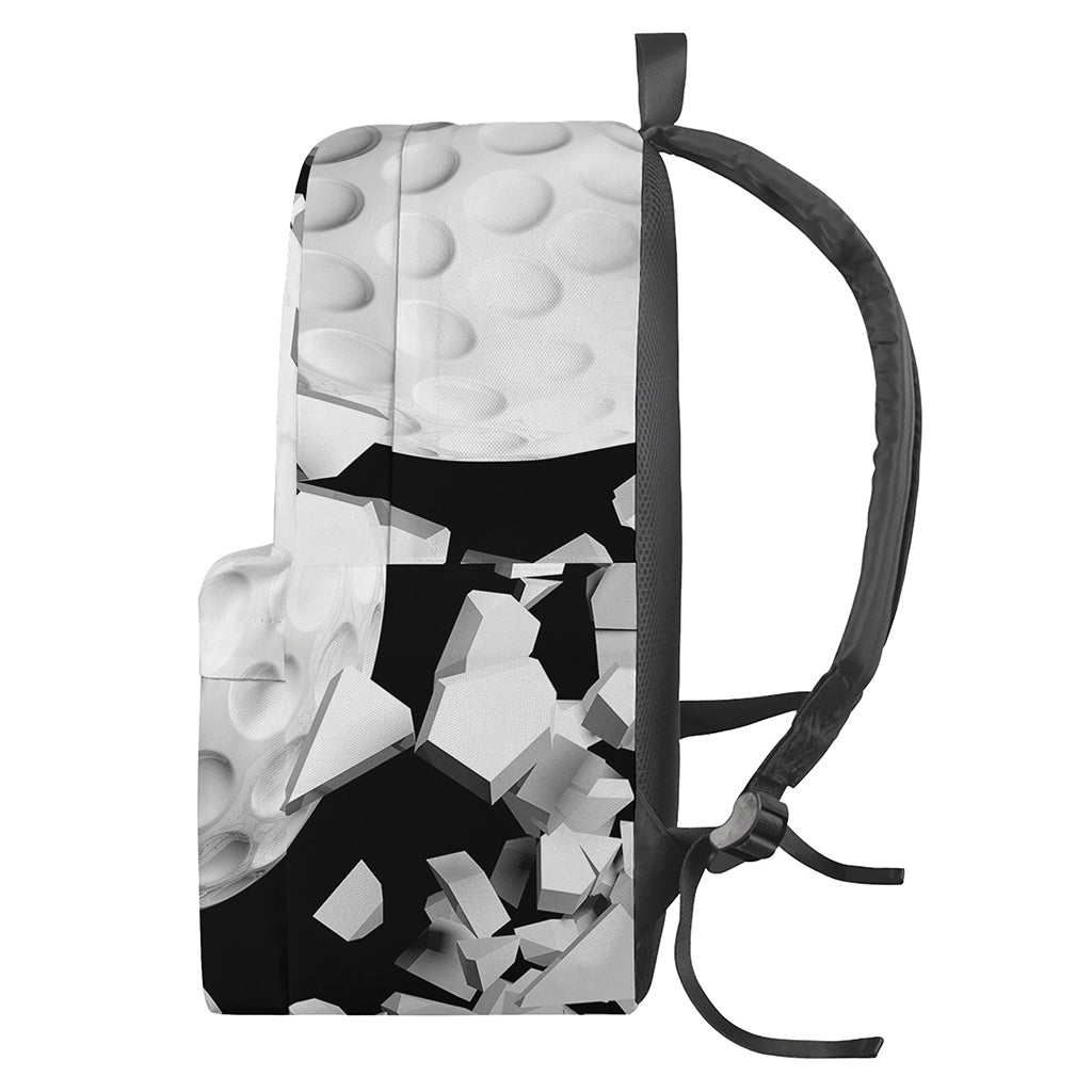 Golf Ball Breaking Wall Print Backpack