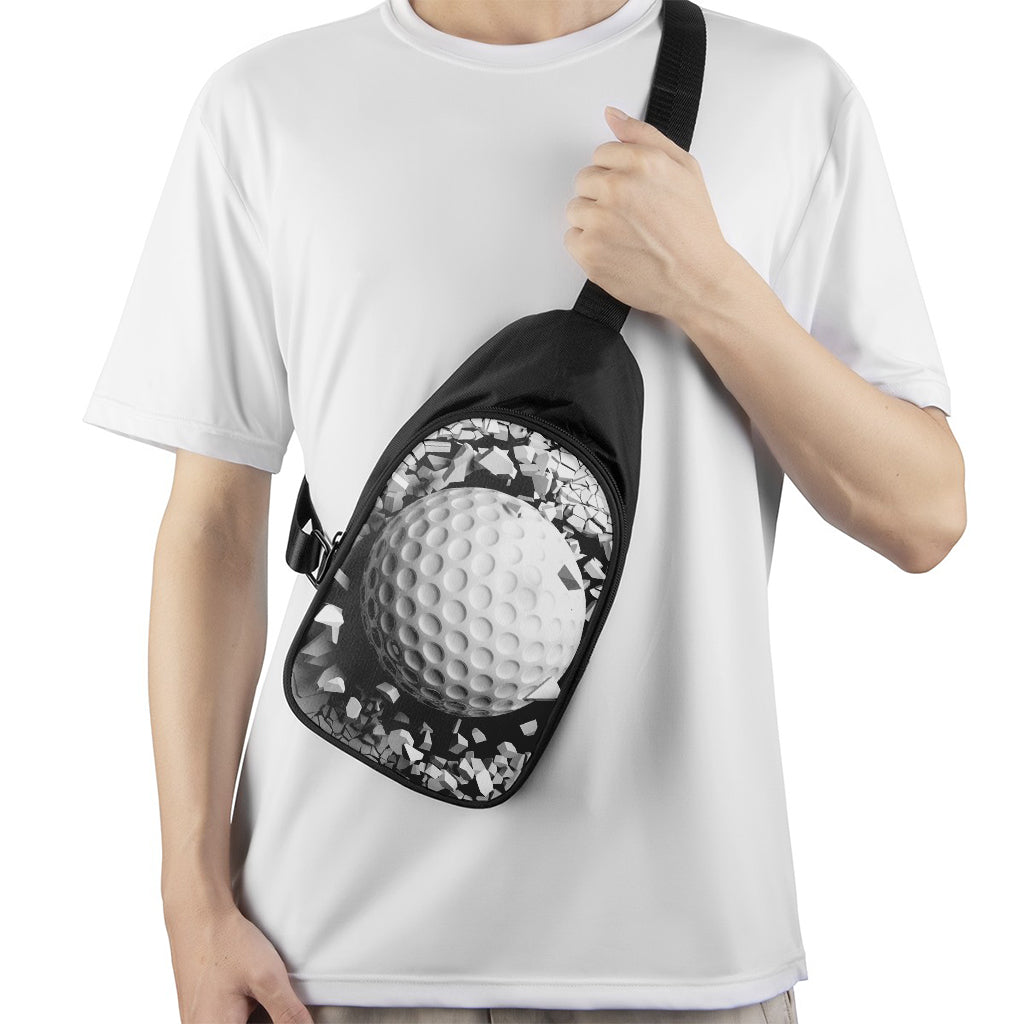 Golf Ball Breaking Wall Print Chest Bag