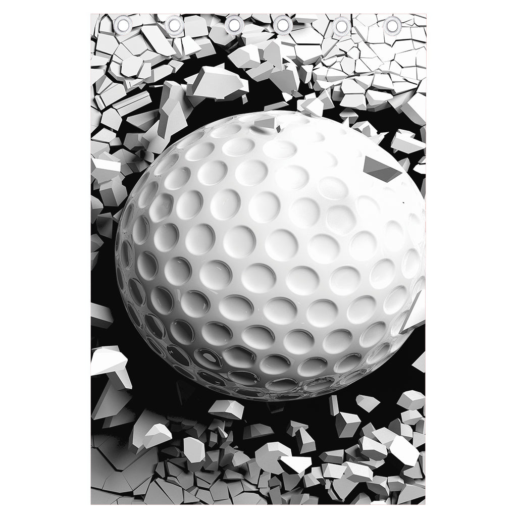 Golf Ball Breaking Wall Print Curtain