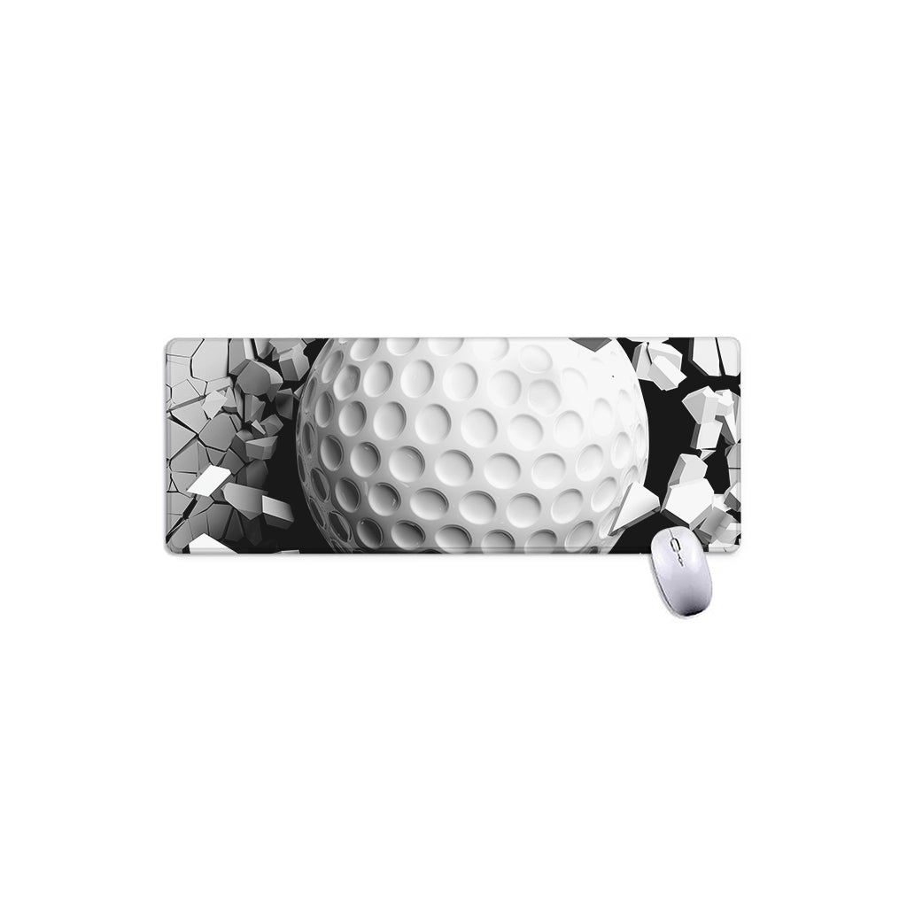 Golf Ball Breaking Wall Print Extended Mouse Pad