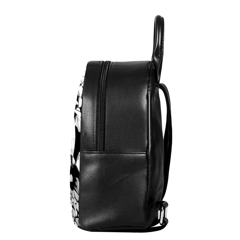 Golf Ball Breaking Wall Print Leather Backpack