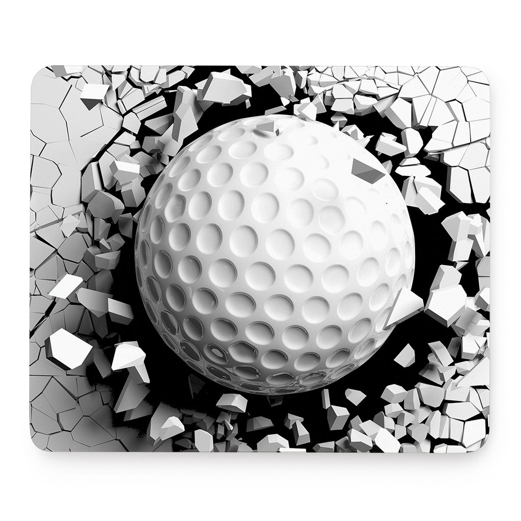 Golf Ball Breaking Wall Print Mouse Pad