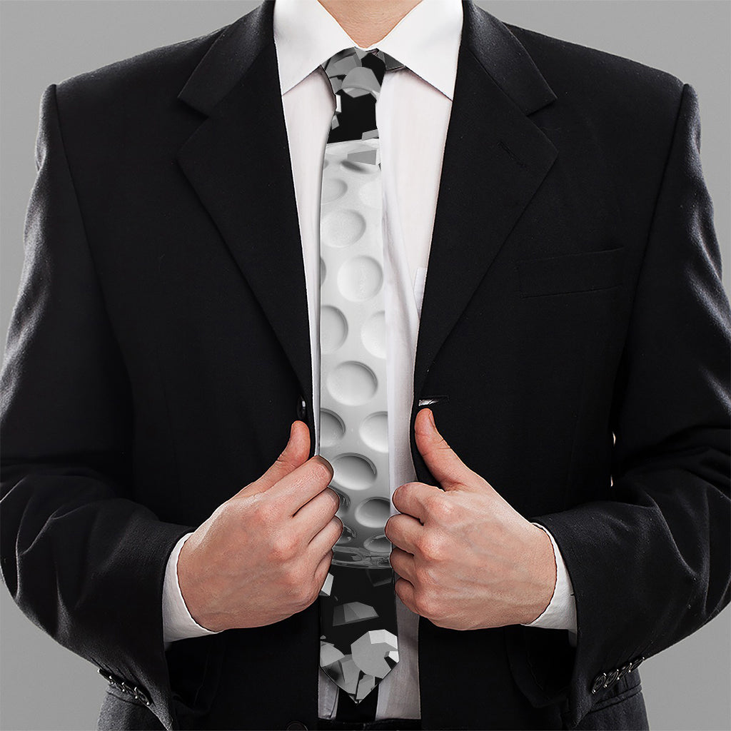 Golf Ball Breaking Wall Print Necktie