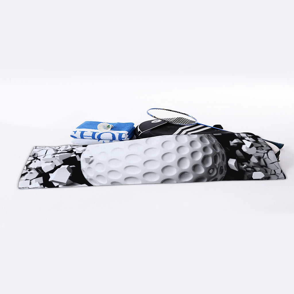 Golf Ball Breaking Wall Print Sports Towel