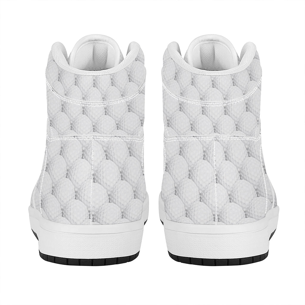 Golf Ball Pattern Print High Top Leather Sneakers