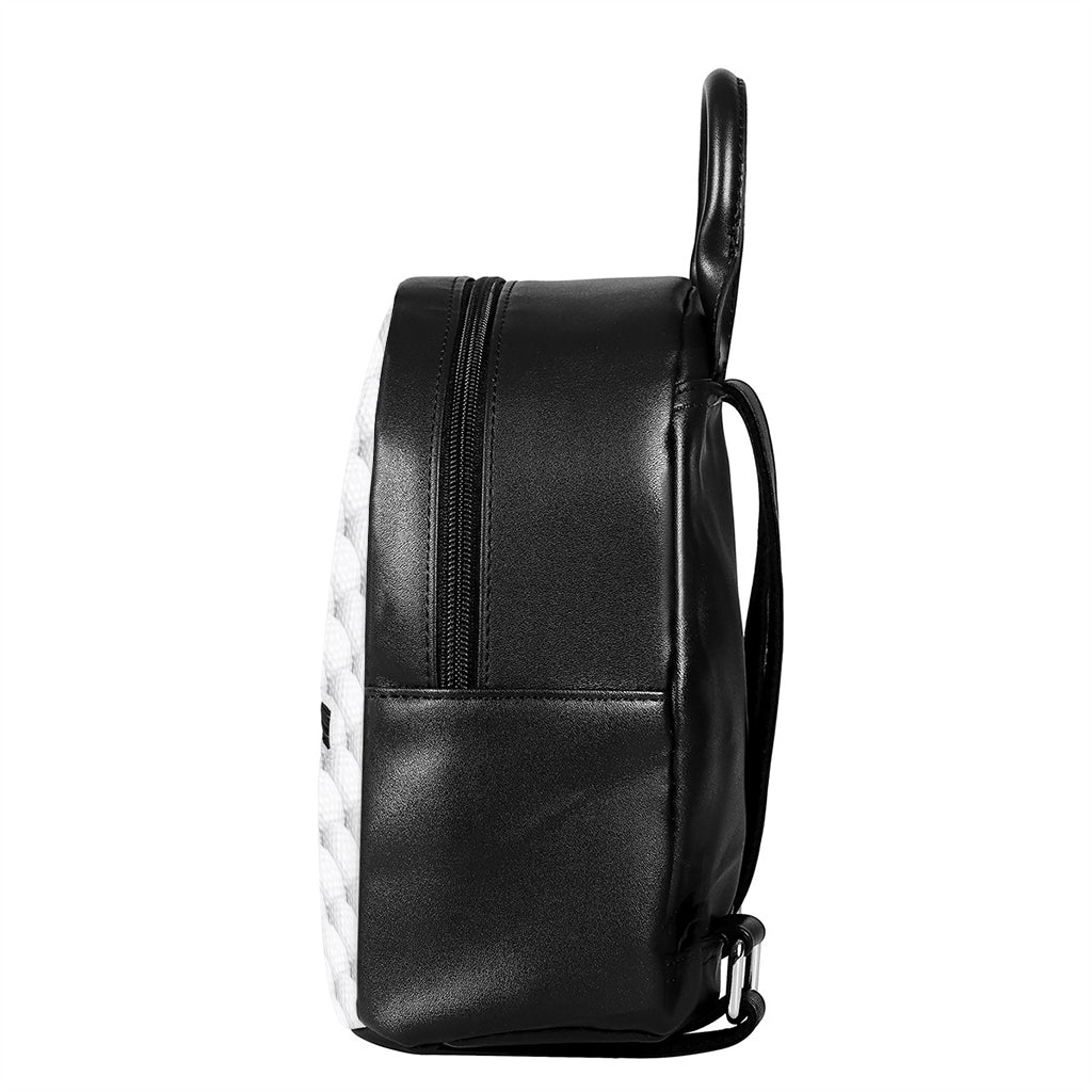Golf Ball Pattern Print Leather Backpack