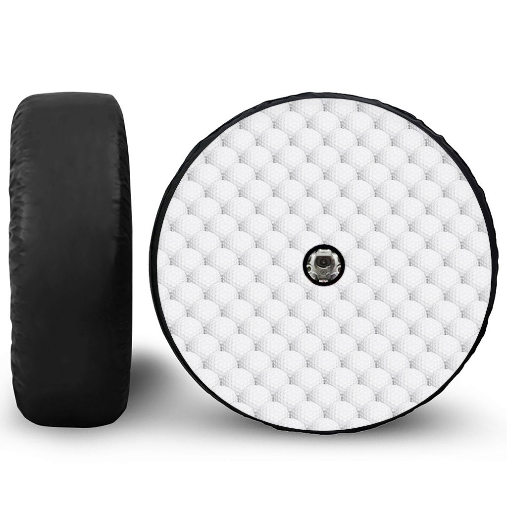Golf Ball Pattern Print Tire Cover With Camera Hole