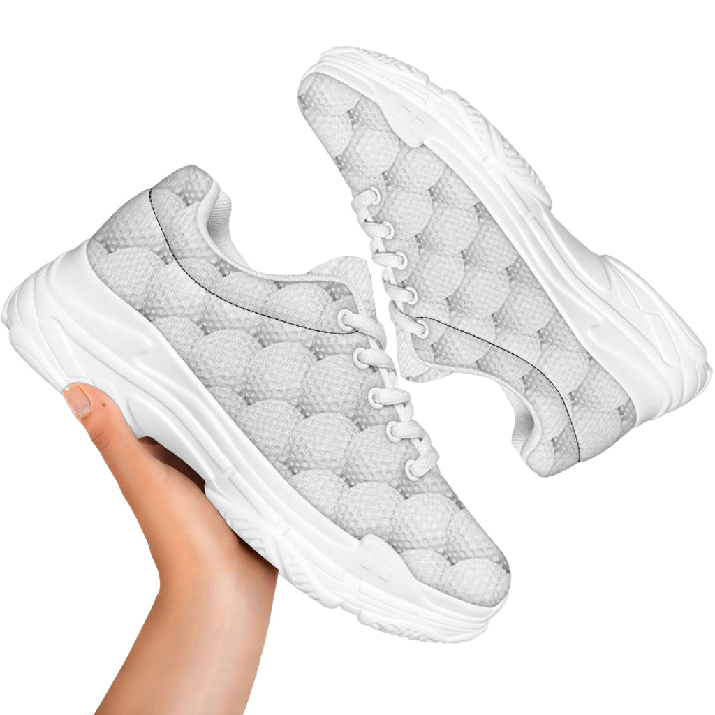 Golf Ball Pattern Print White Chunky Shoes