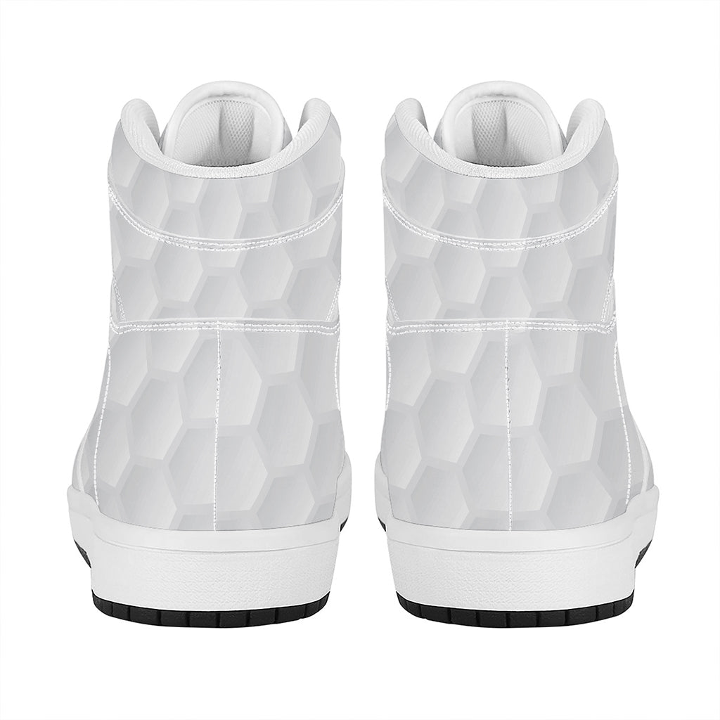 Golf Ball Print High Top Leather Sneakers