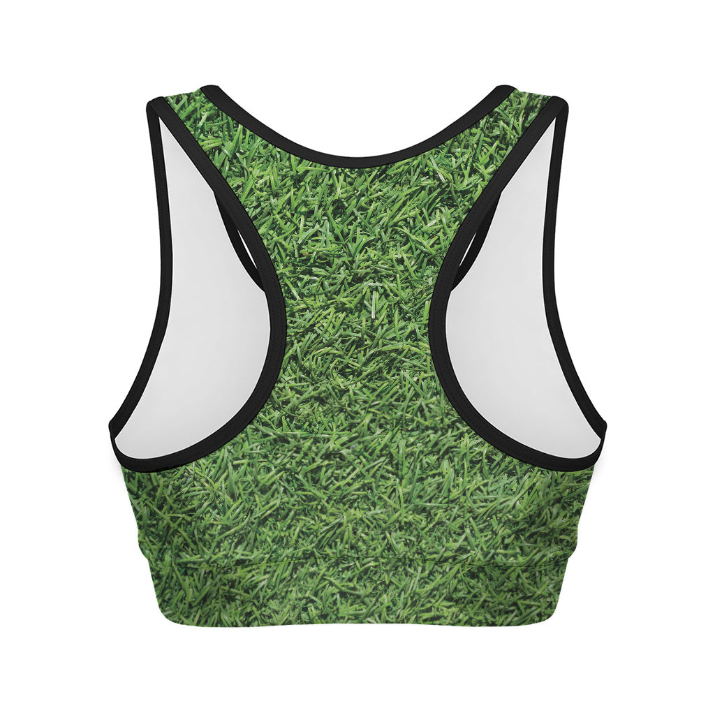 Golf Course Grass Print Women's Sports Bra