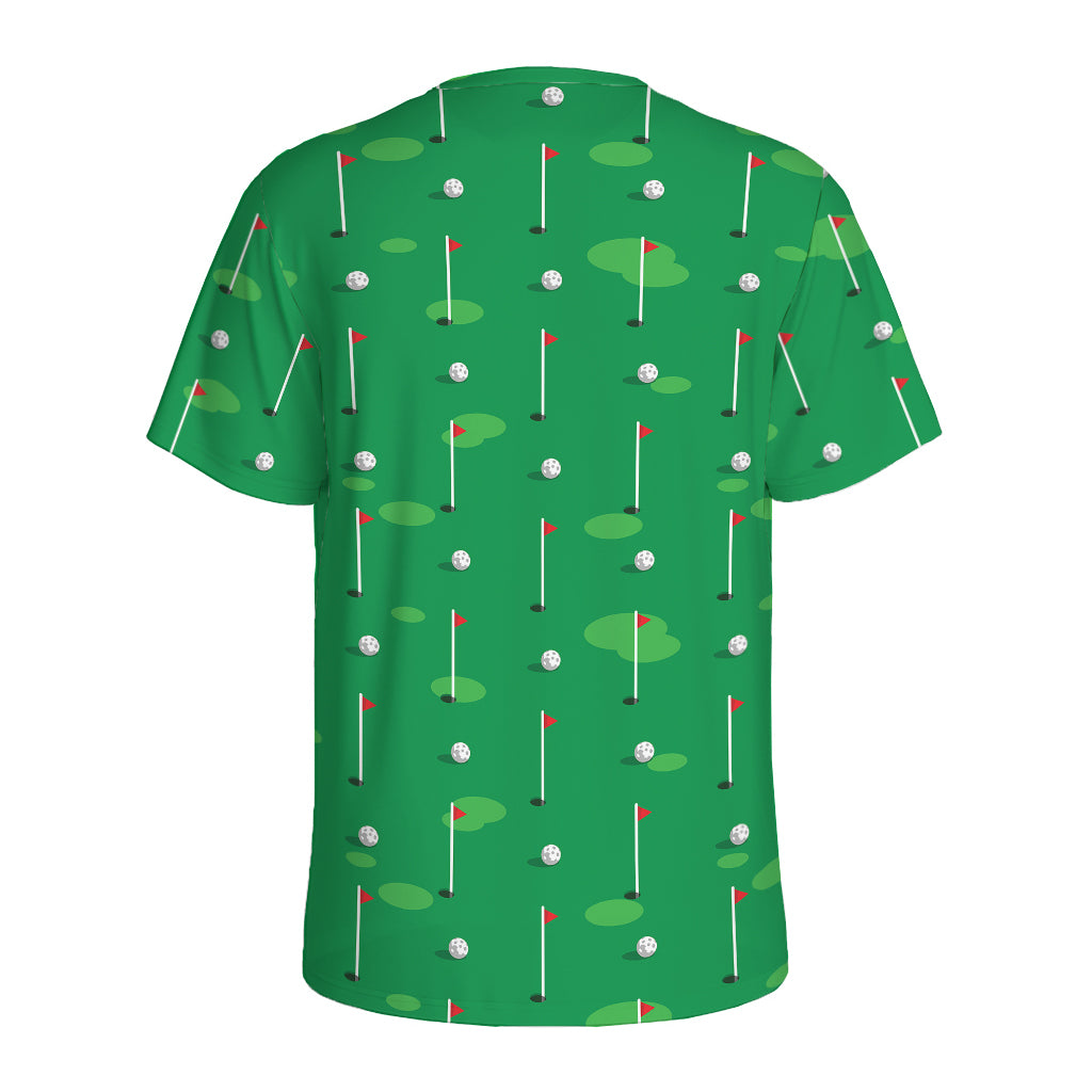 Golf Course Pattern Print Men's Sports T-Shirt