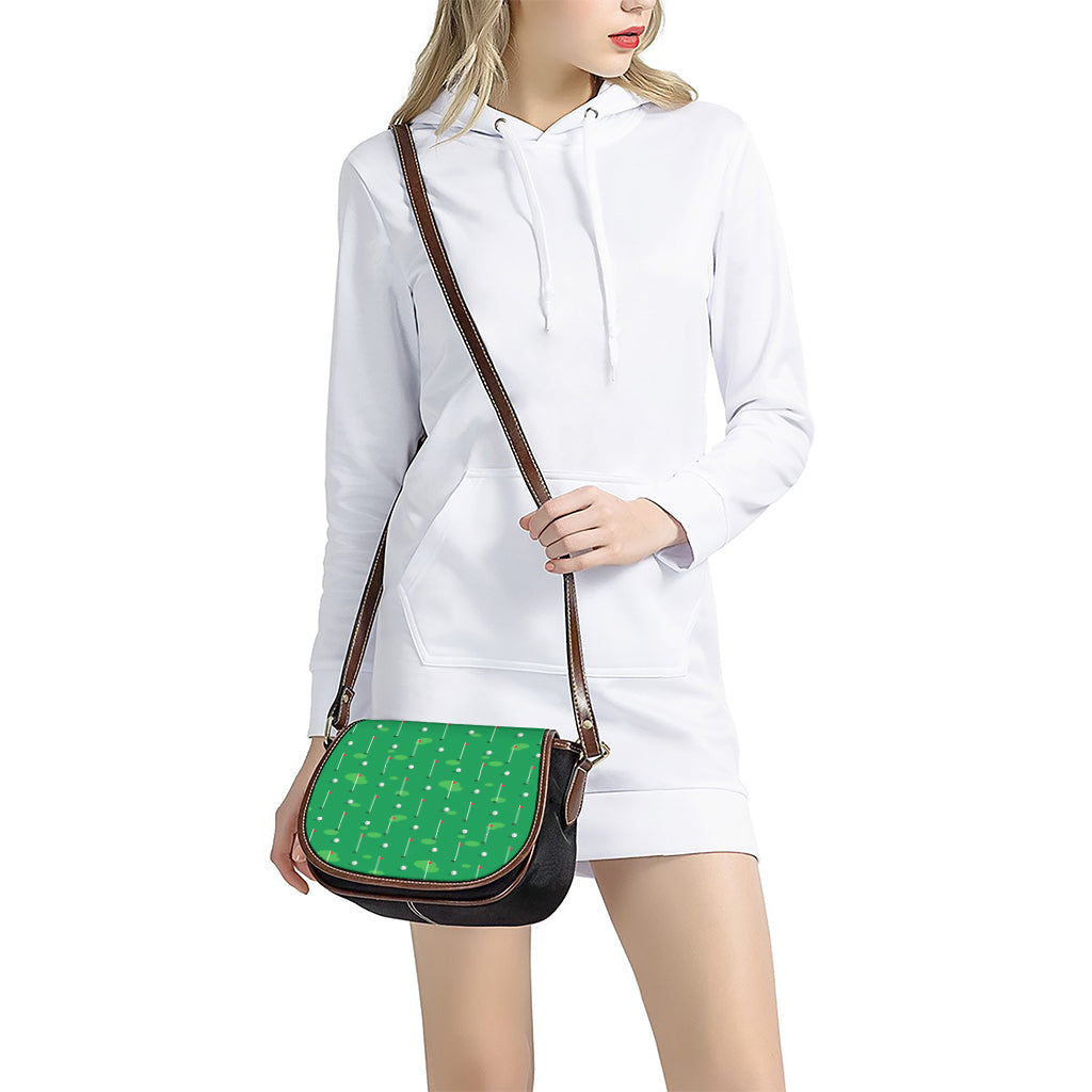 Golf Course Pattern Print Saddle Bag