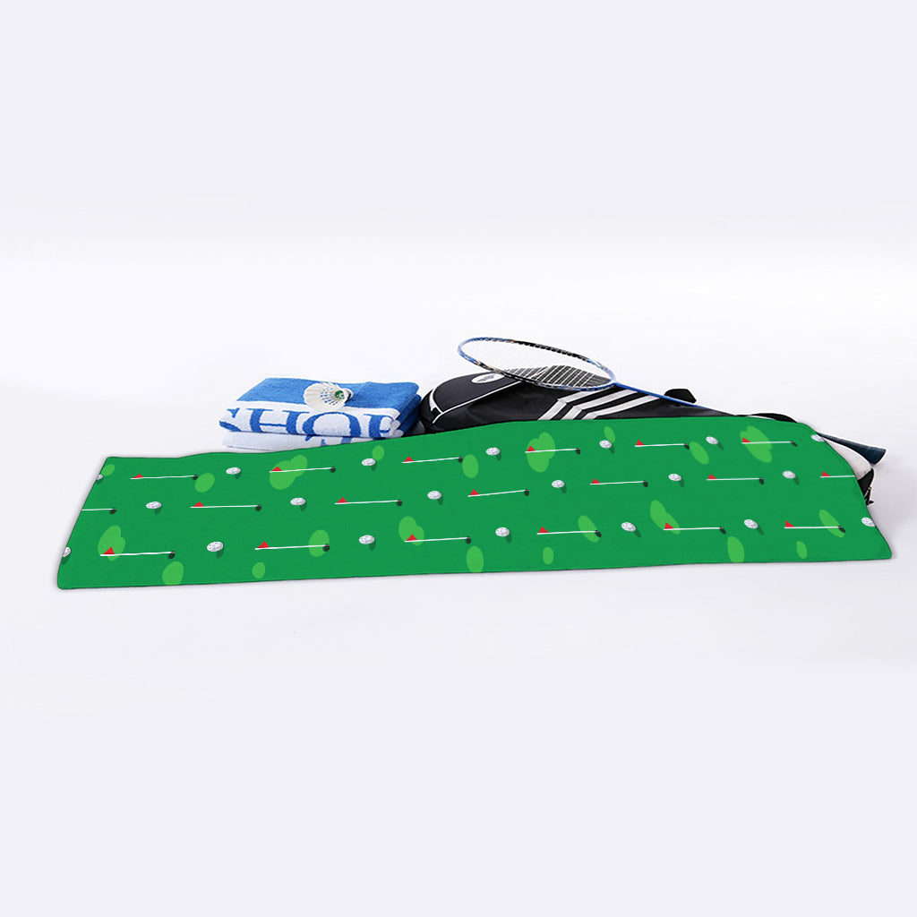 Golf Course Pattern Print Sports Towel
