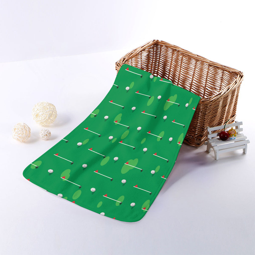 Golf Course Pattern Print Towel
