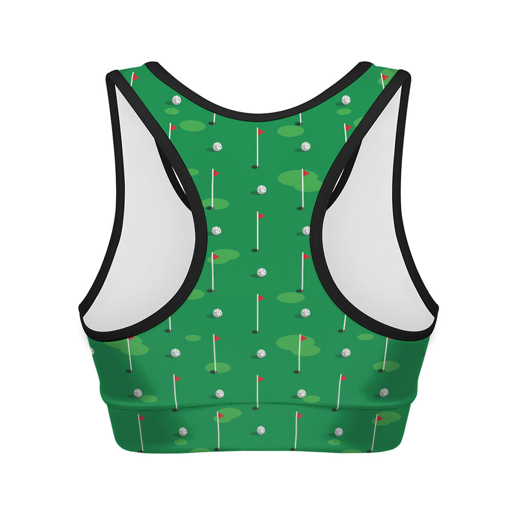 Golf Course Pattern Print Women's Sports Bra