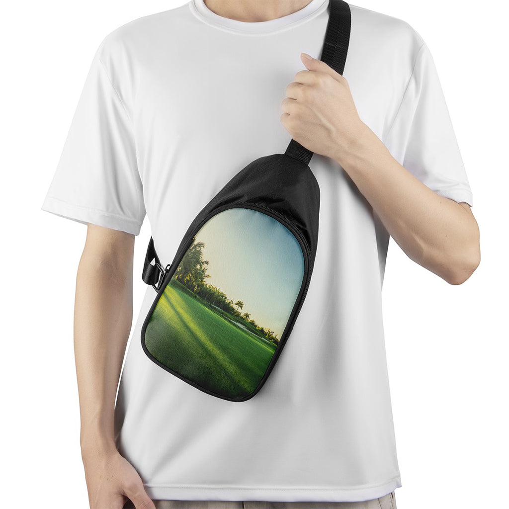 Golf Course Print Chest Bag