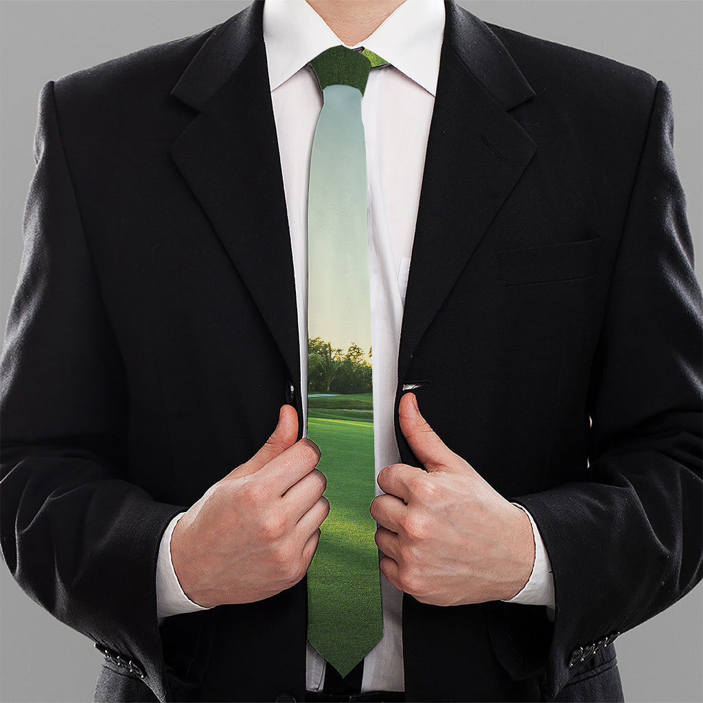 Golf Course Print Necktie