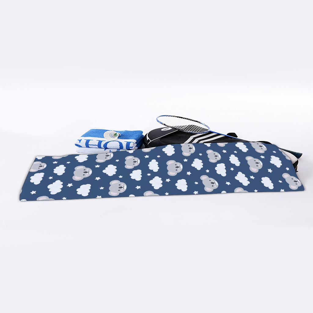 Good Night Koala Pattern Print Sports Towel