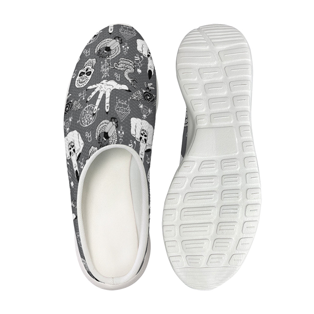 Gothic Wicca Curse Print Mesh Casual Shoes