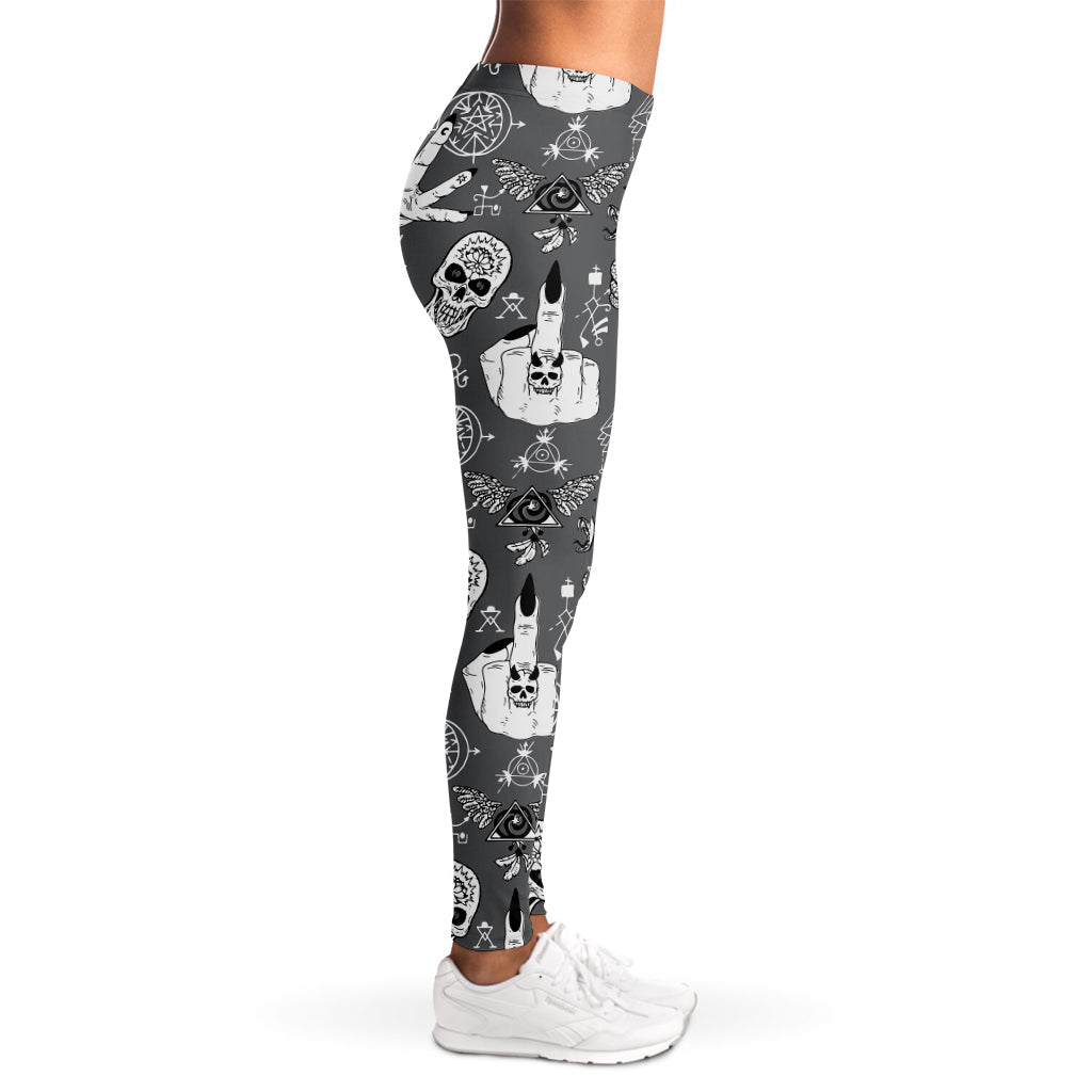 Gothic Wicca Curse Print Women's Leggings