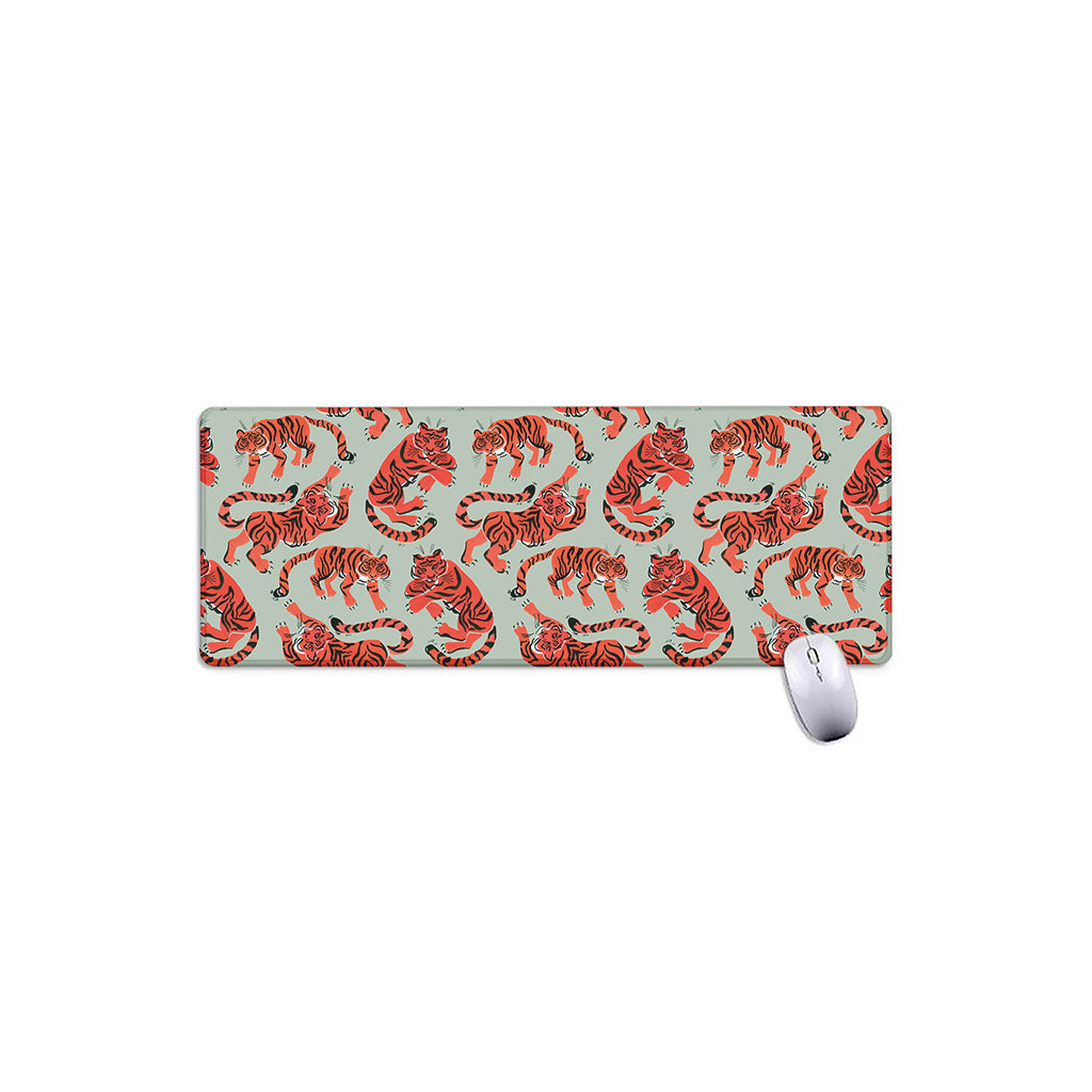 Gouache Tiger Pattern Print Extended Mouse Pad