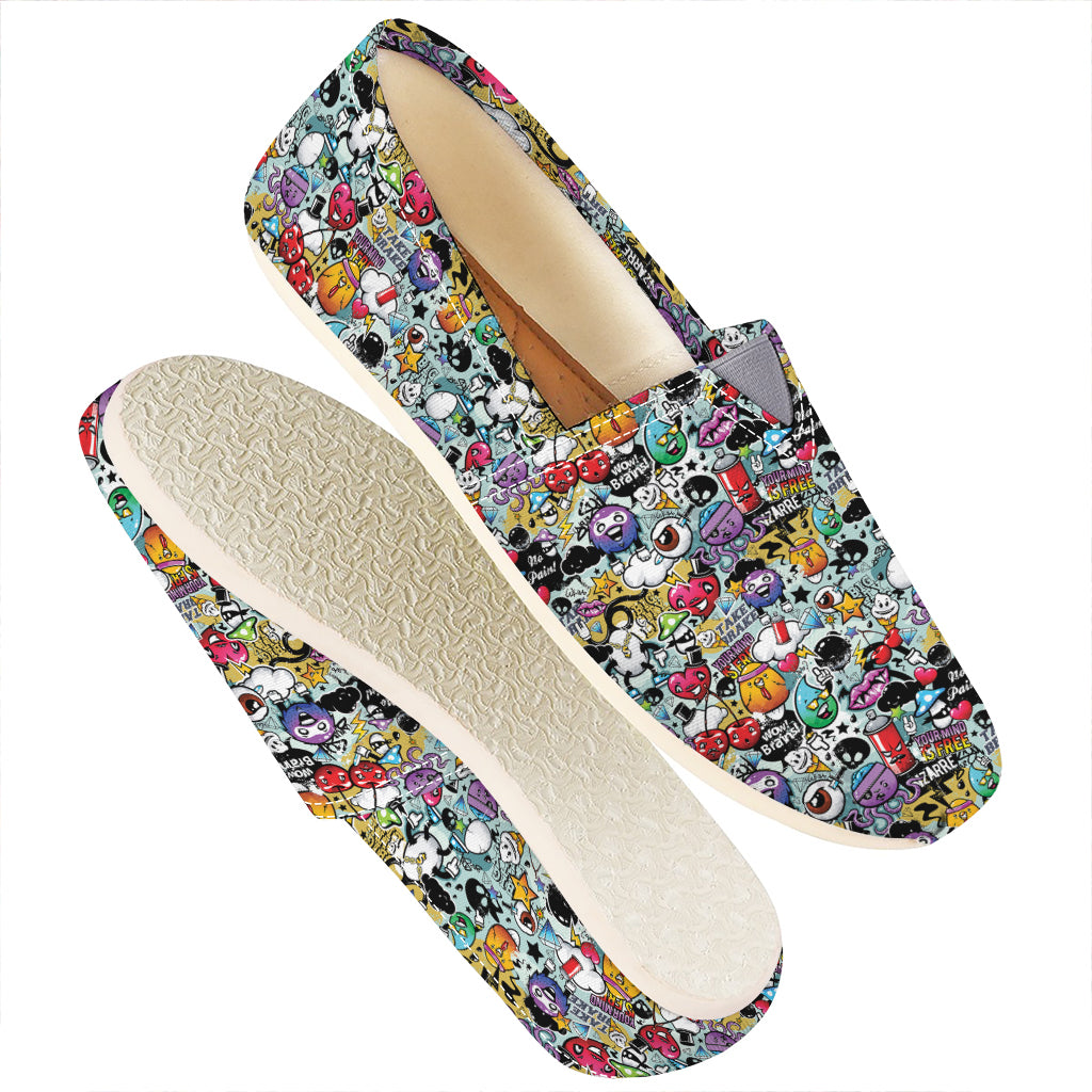 Graffiti Cartoon Characters Print Casual Shoes