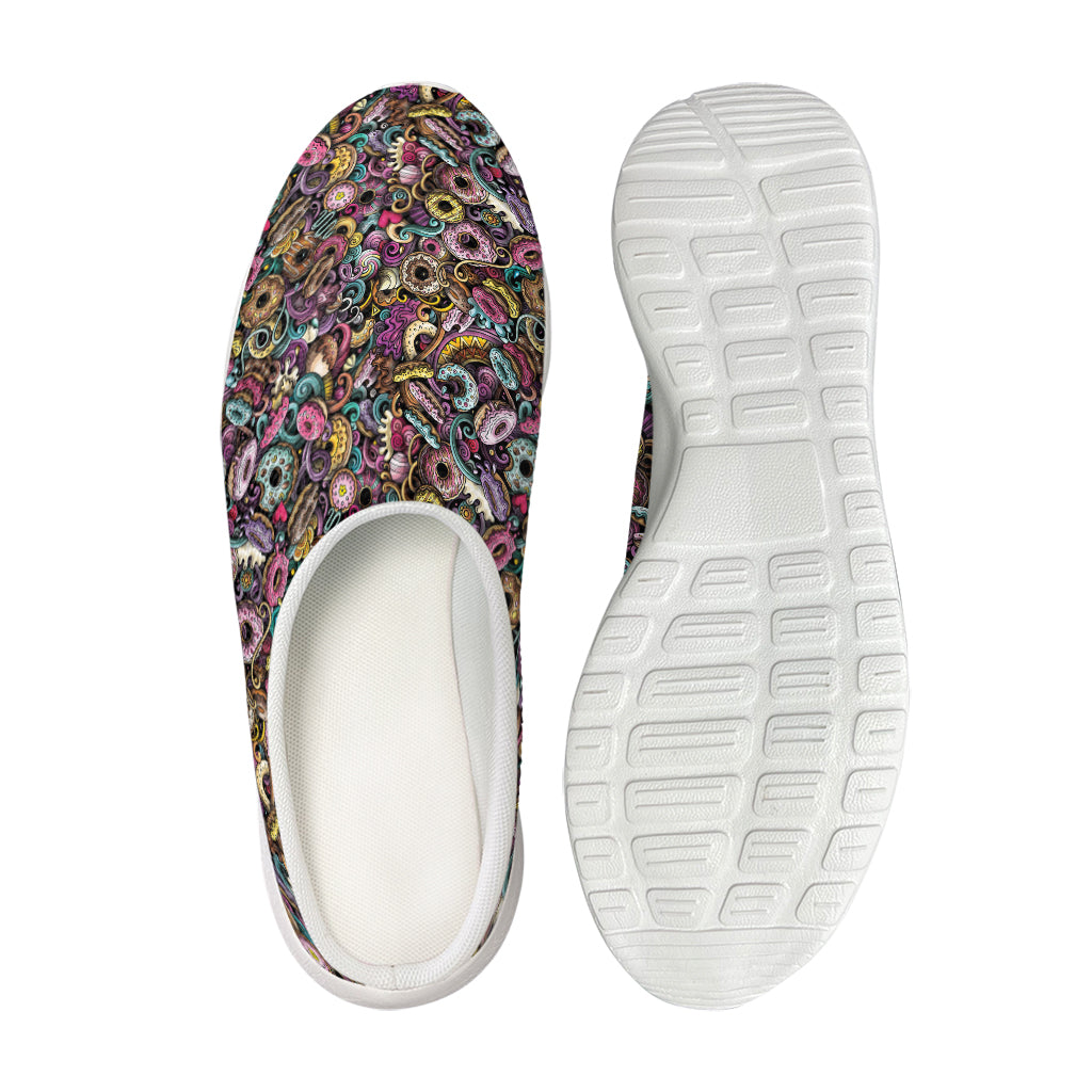 Graffiti Donut Pattern Print Mesh Casual Shoes