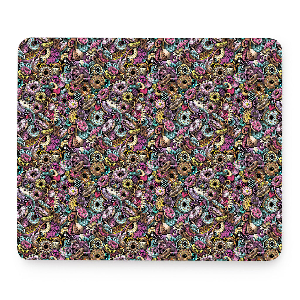 Graffiti Donut Pattern Print Mouse Pad
