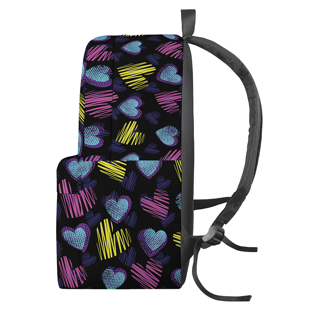 Graffiti Heart Pattern Print Backpack