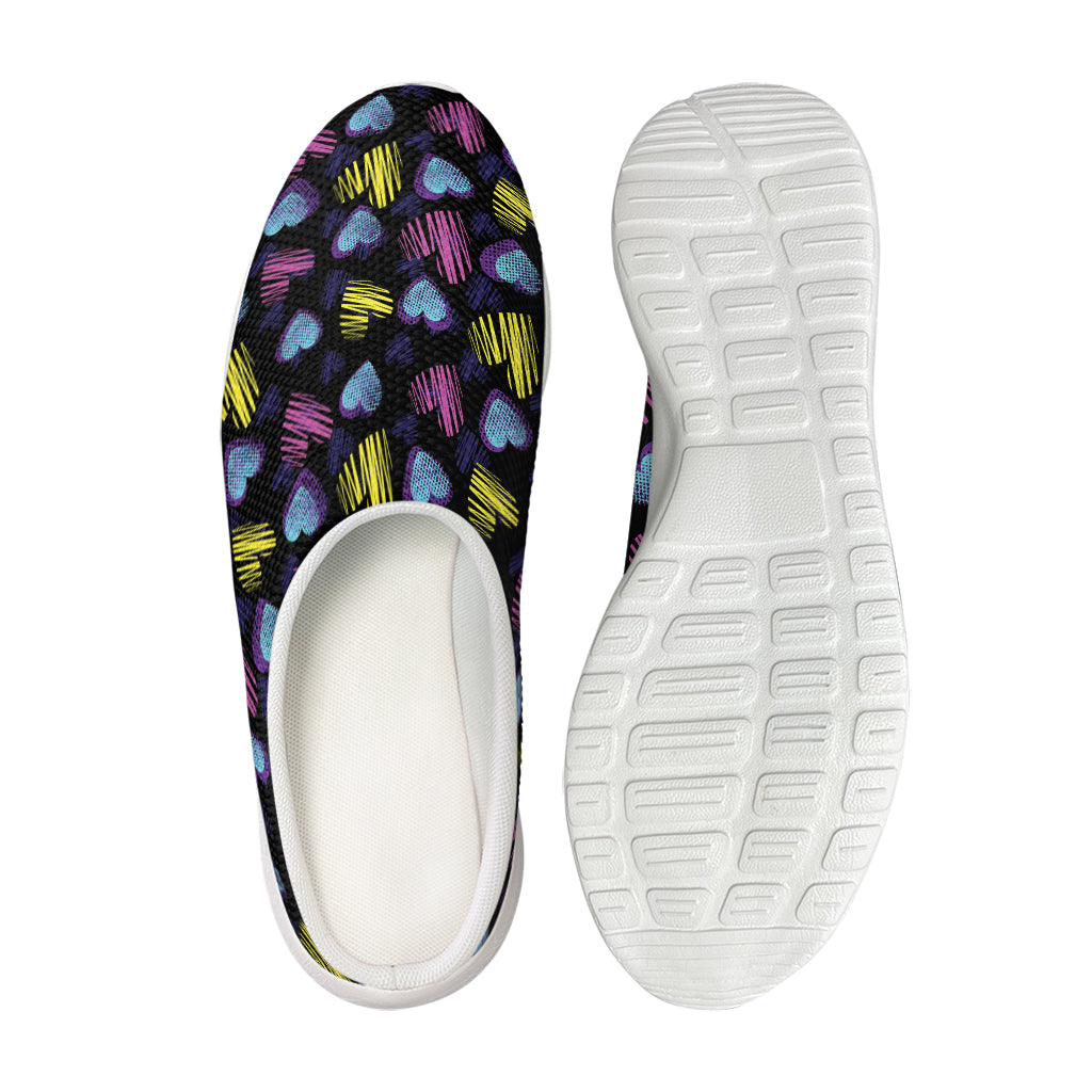 Graffiti Heart Pattern Print Mesh Casual Shoes