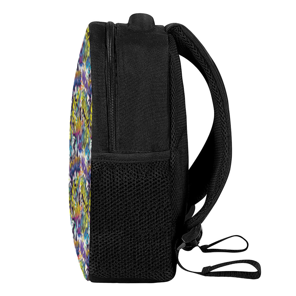 Graffiti Text Pattern Print Casual Backpack