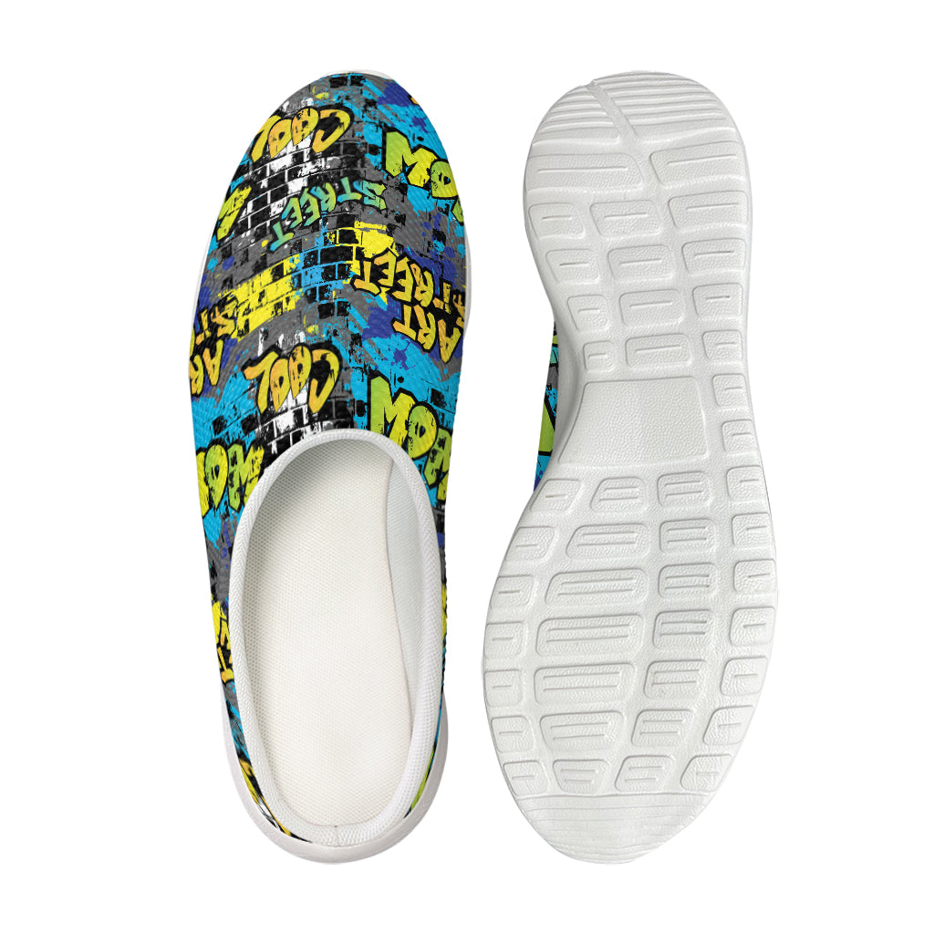Graffiti Wall Print Mesh Casual Shoes