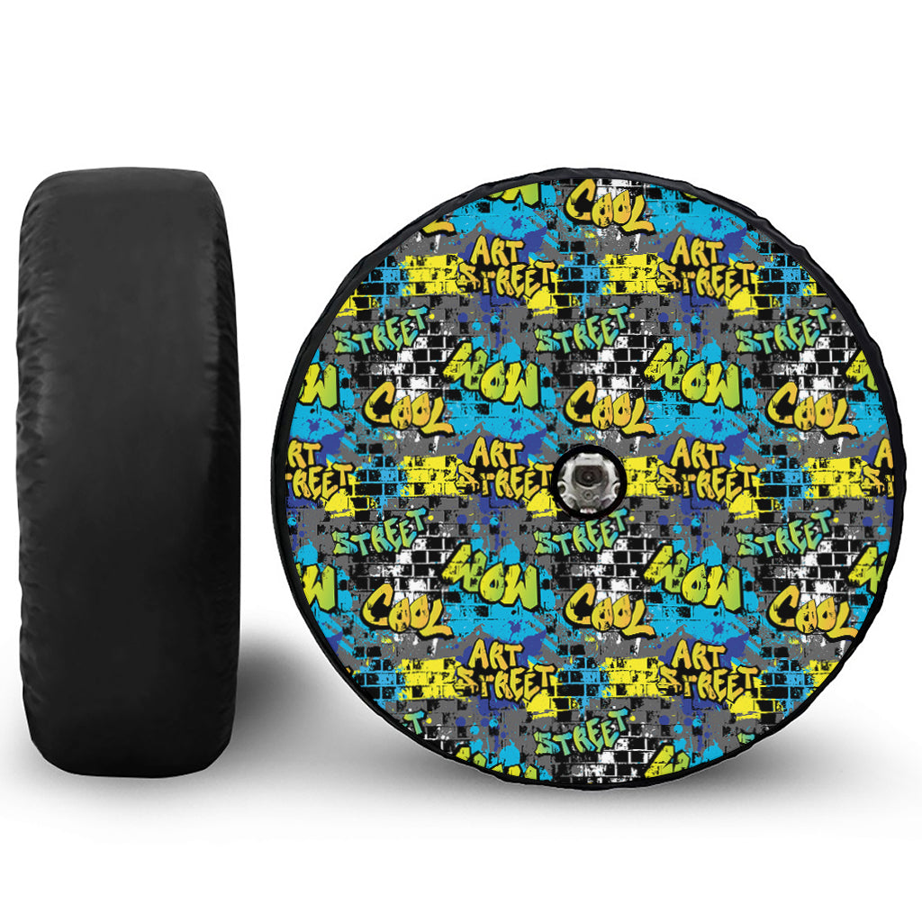 Graffiti Wall Print Tire Cover With Camera Hole