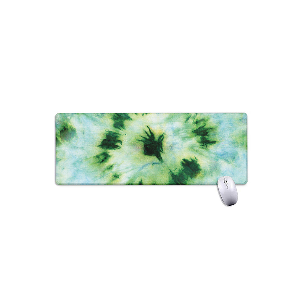 Green And Black Acid Wash Tie Dye Print Extended Mouse Pad