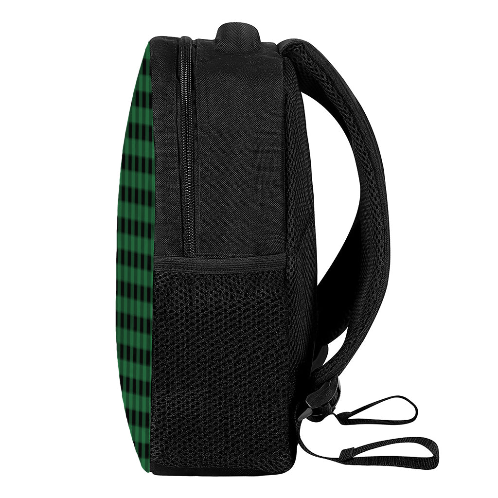 Green And Black Buffalo Check Print Casual Backpack