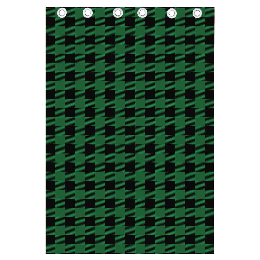 Green And Black Buffalo Check Print Curtain